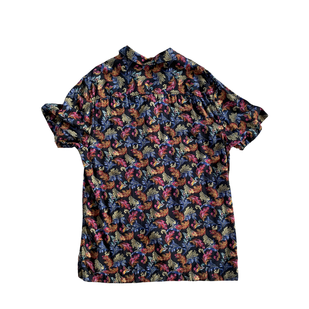 Camisa Porto Blanco foil & flowers