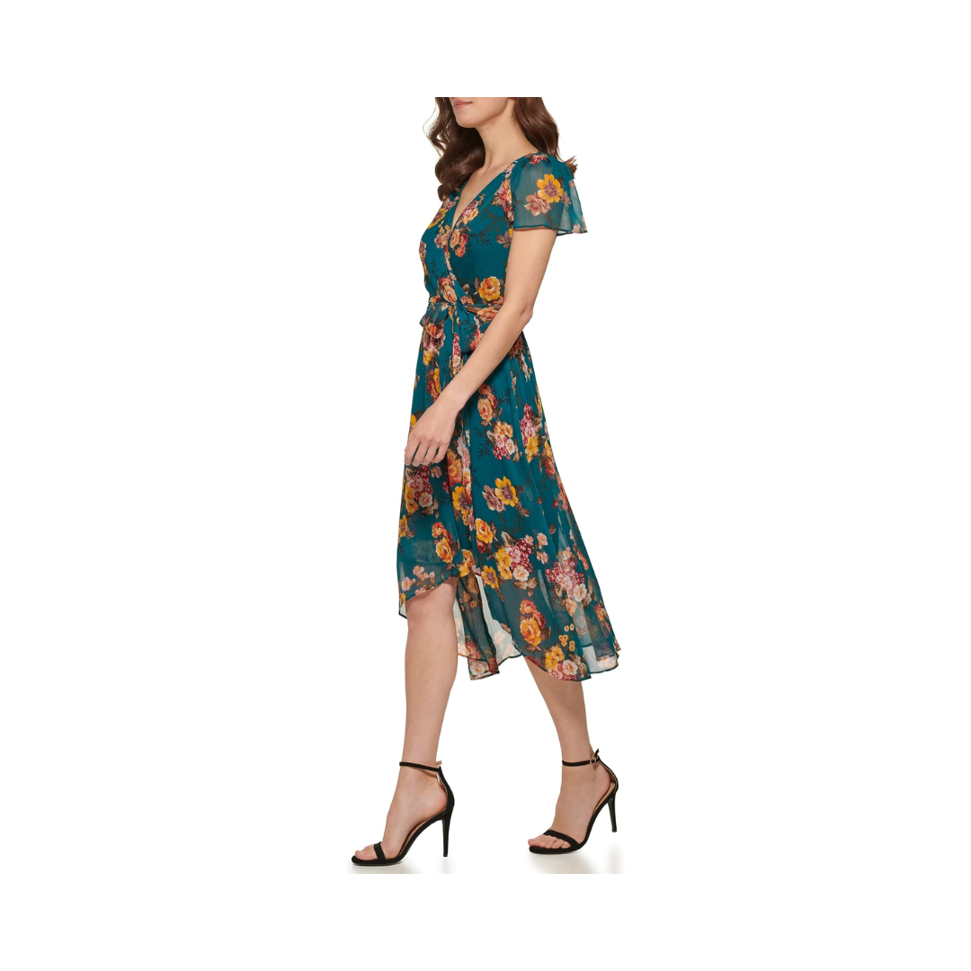 Vestido floral verde Calvin Klein