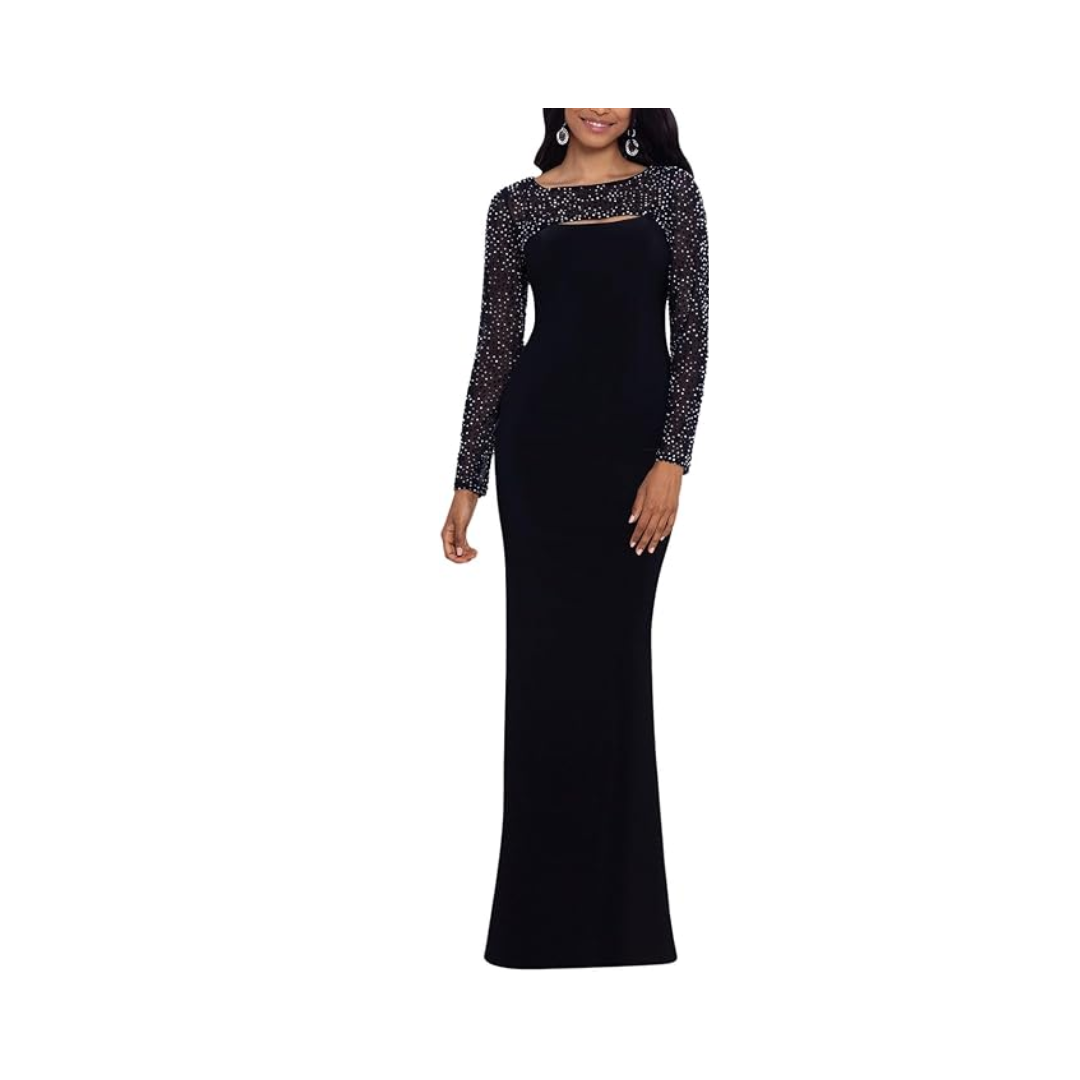 Vestido negro brillantes Betsy adam